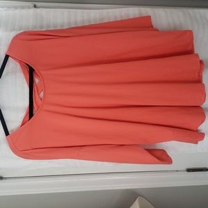 Bobeau womens Melon colored Tunic size 2X. 3/4 Sleeves